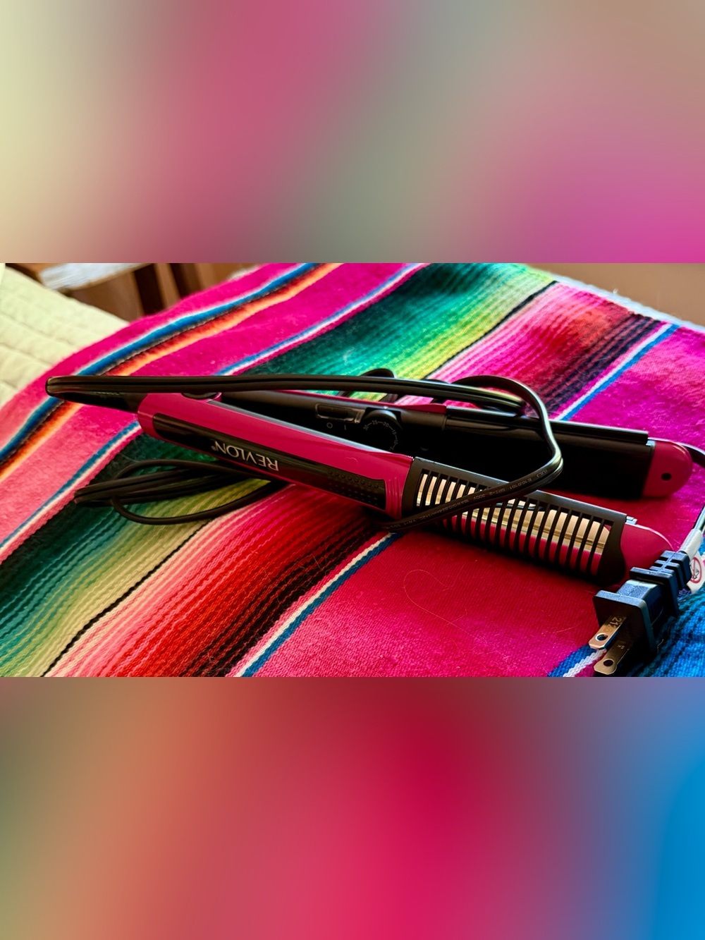 Revlon Hot Pink and Black Hair Straightener